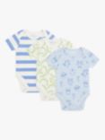 John Lewis ANYDAY Baby Cotton Monster Short Sleeve Bodysuit, Pack of 3