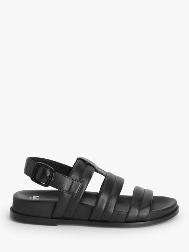 Kin Love Leather Footbed Sandals Black 3