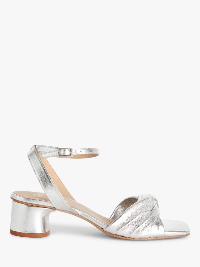 Kin Jadie Leather Strappy Bow Decoration Sandals Silver 3