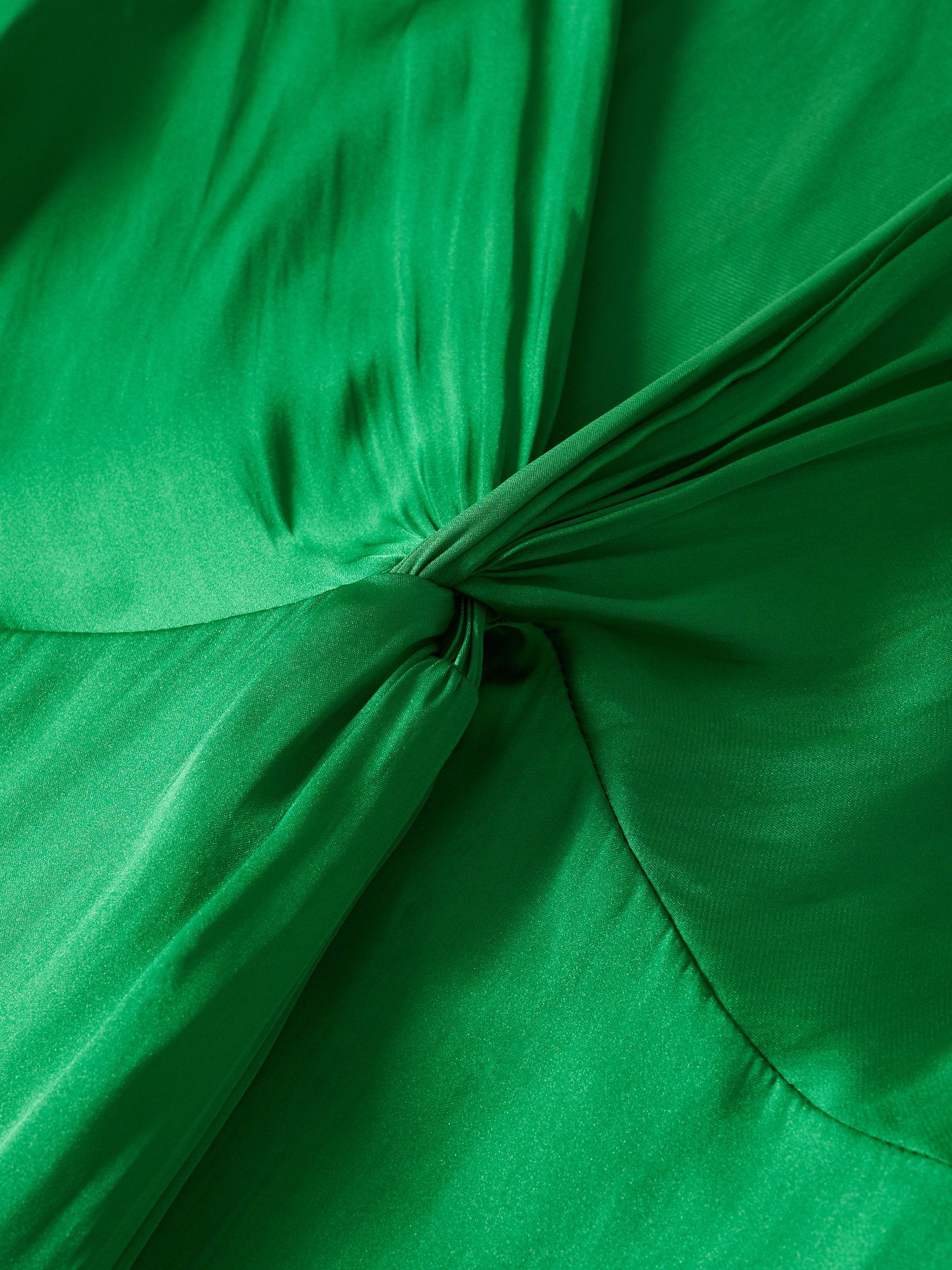 Mango Plunge Neck Midi Dress, Green at John Lewis & Partners