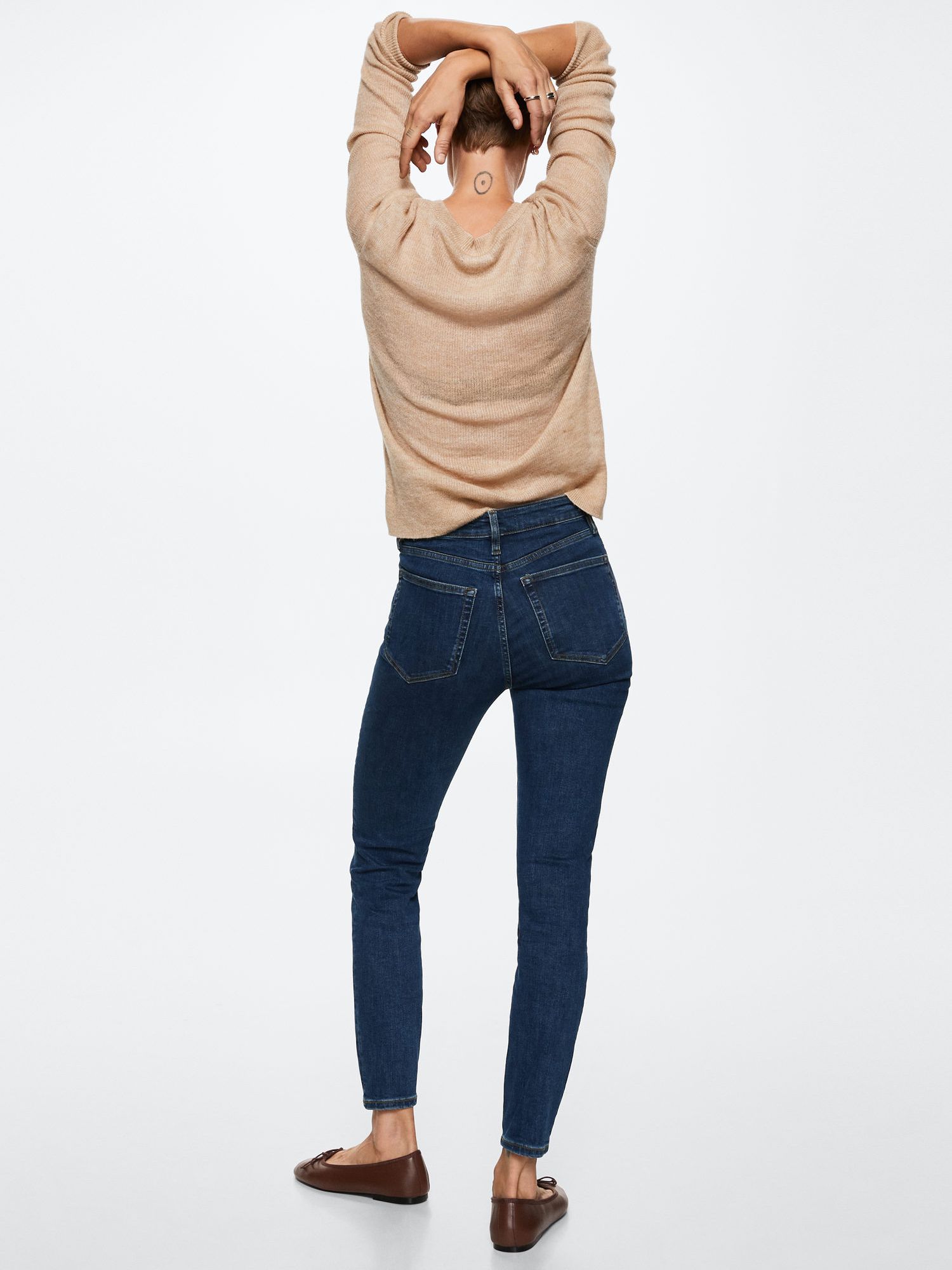 Mango Anne Skinny Jeans, Dark Blue at John Lewis & Partners