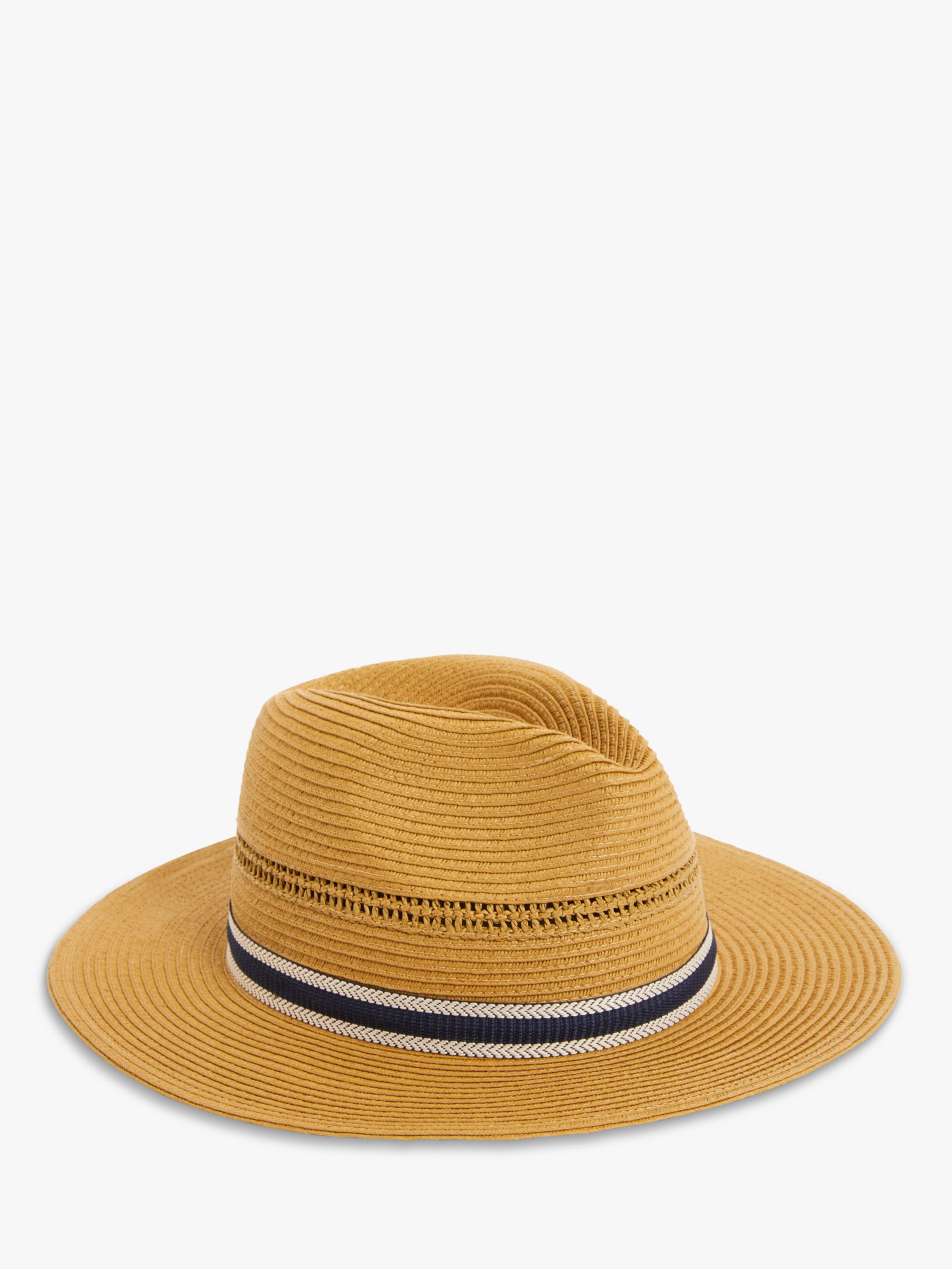 John Lewis Braided Fedora Hat, Neutral, S-M