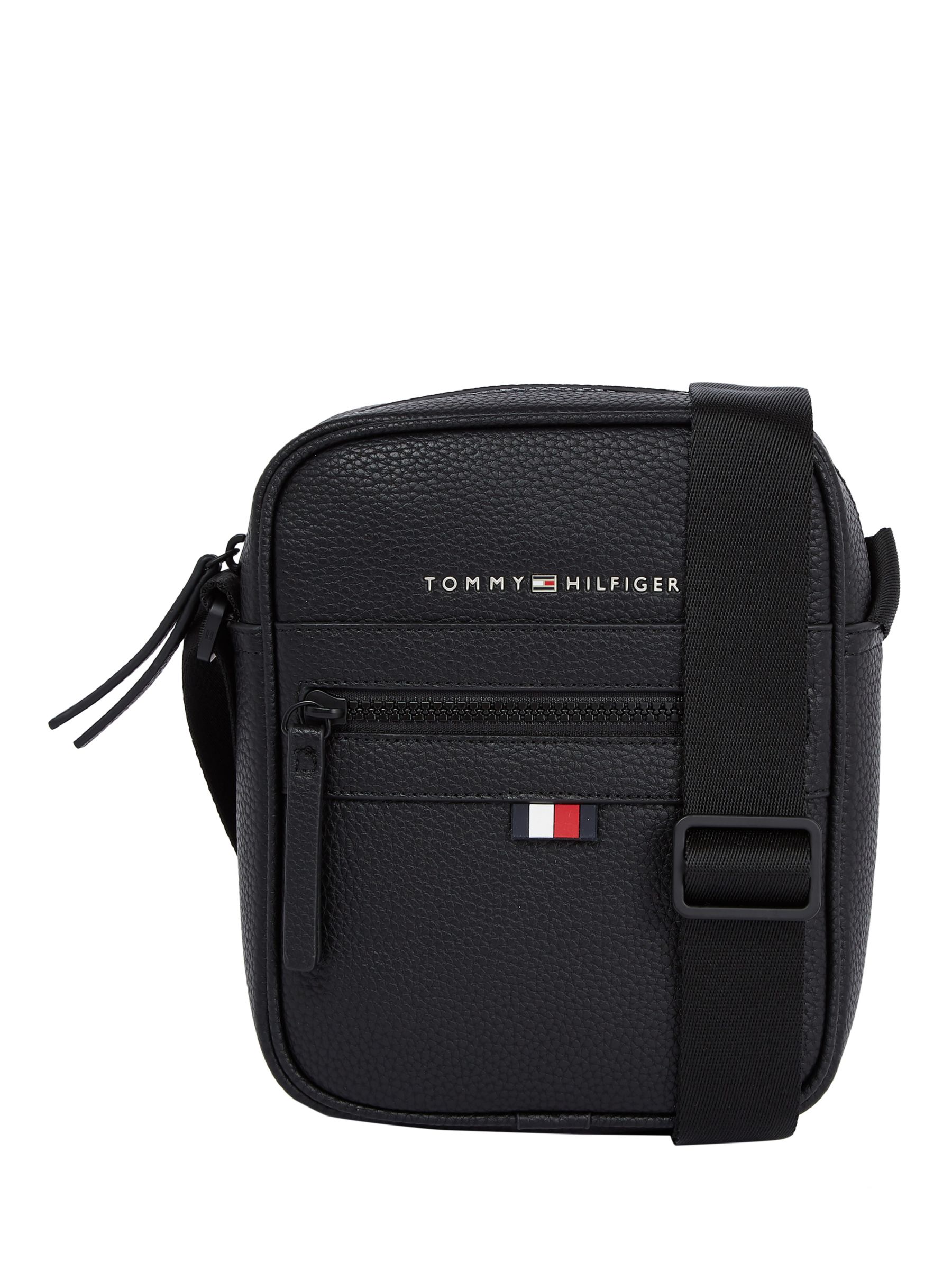 Tommy Hilfiger Essential Mini Reporter Bag, Black at John Lewis & Partners