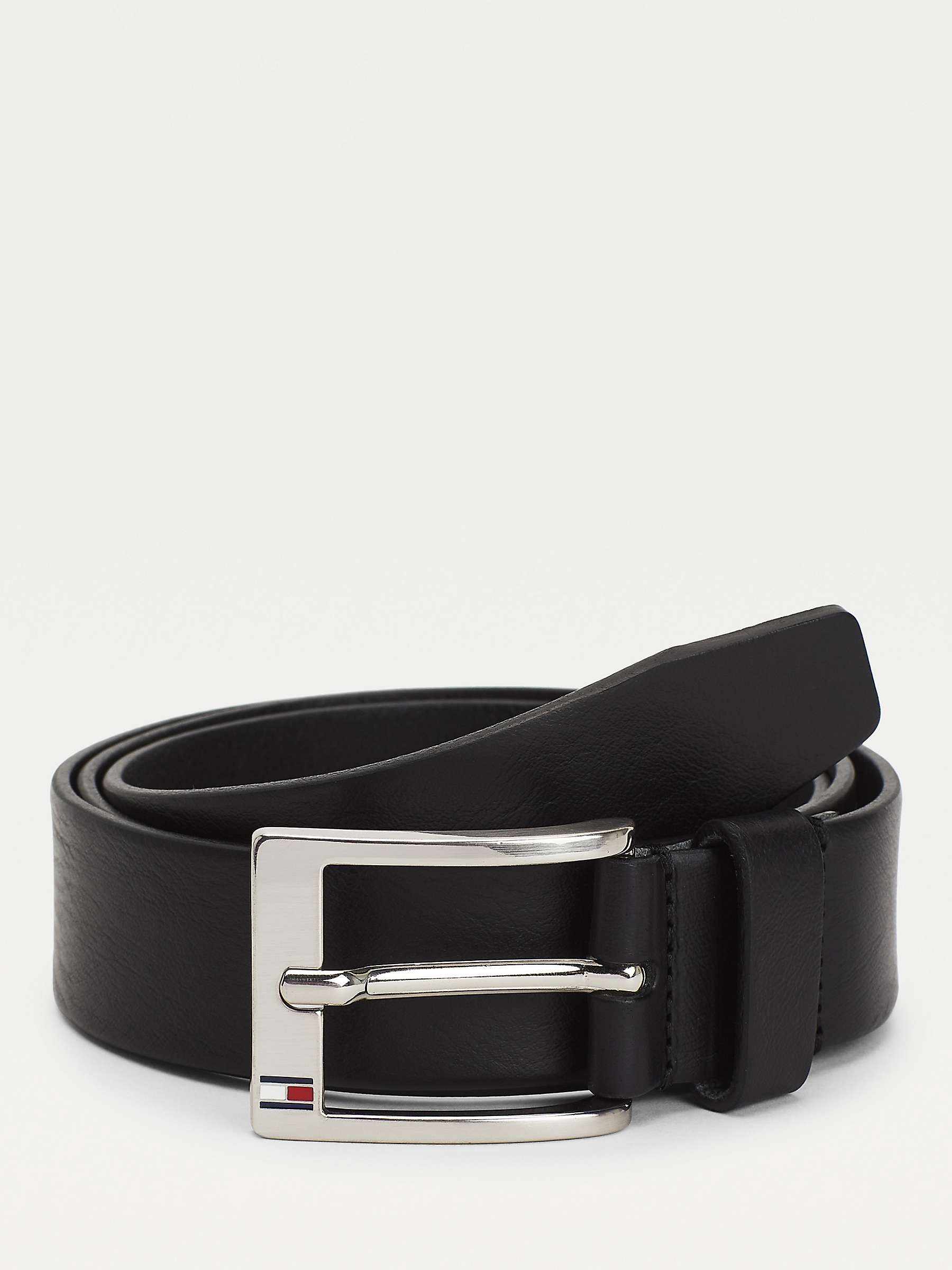 Buy Tommy Hilfiger Leather Belt, Black Online at johnlewis.com