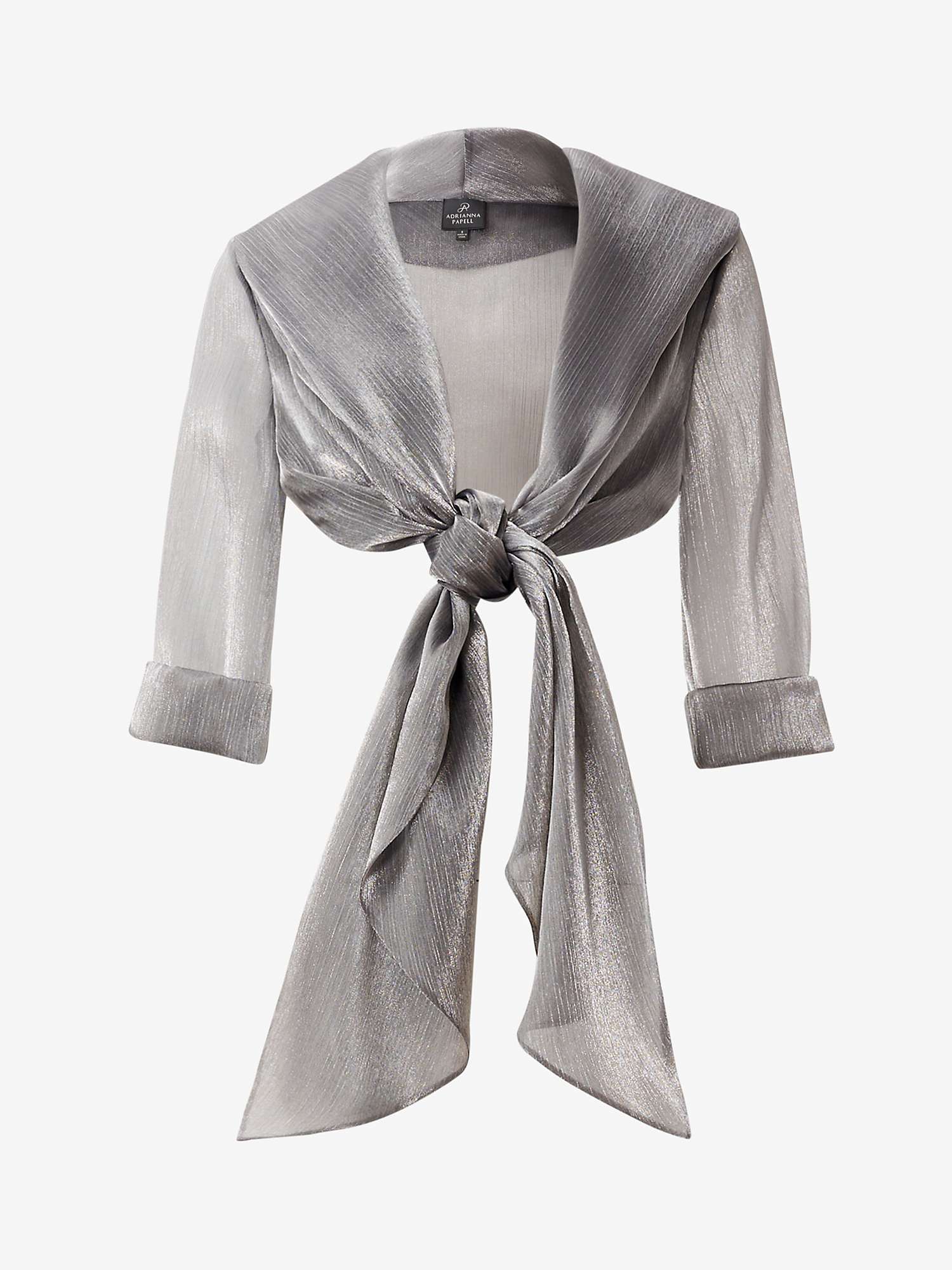 Buy Adrianna Papell Metallic Crinkle Organza Wrap, Silver Online at johnlewis.com