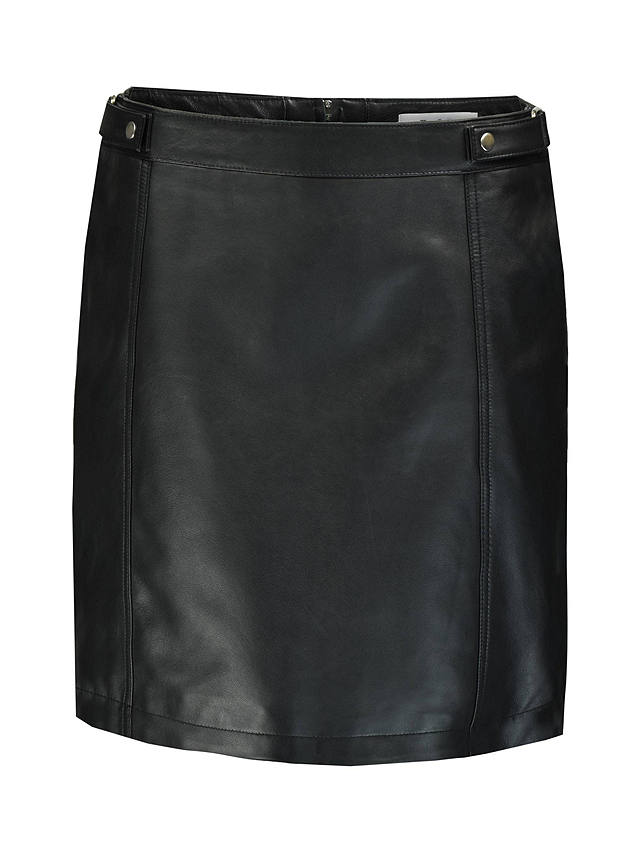 Ro&Zo Leather Buckle Mini Leather Skirt, Black