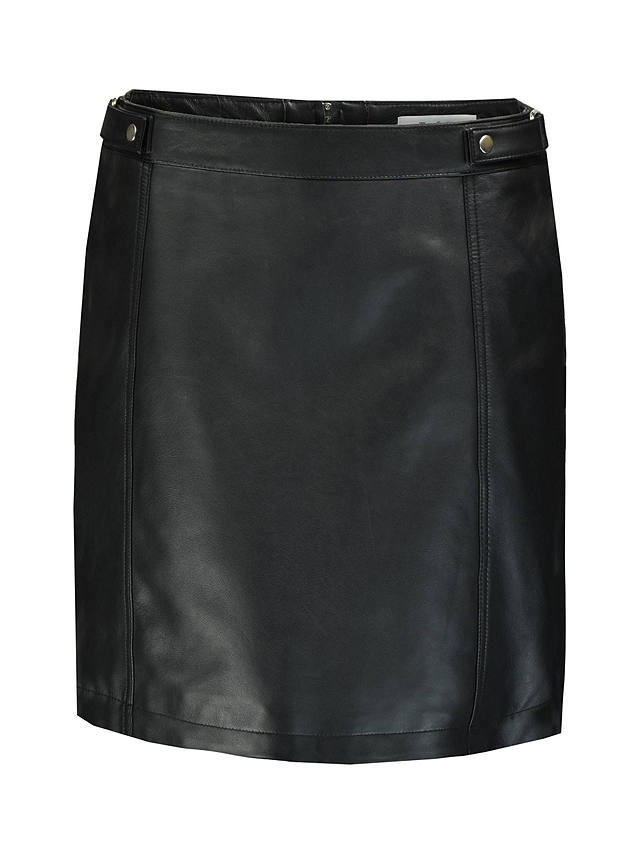 Ro&Zo Leather Buckle Mini Leather Skirt, Black