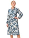 Adrianna Papell Scroll Printed Bias Satin Midi Dress, Blue/Multi