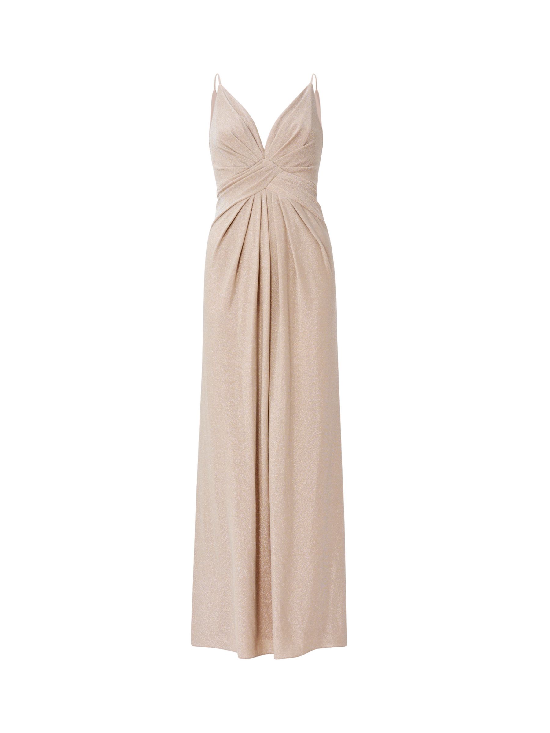 Buy Adrianna Papell Metallic Jersey Maxi Dress, Champagne Online at johnlewis.com