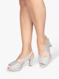 Paradox London Noella Wide Fit Glitter Mid Heel Platform Sandals