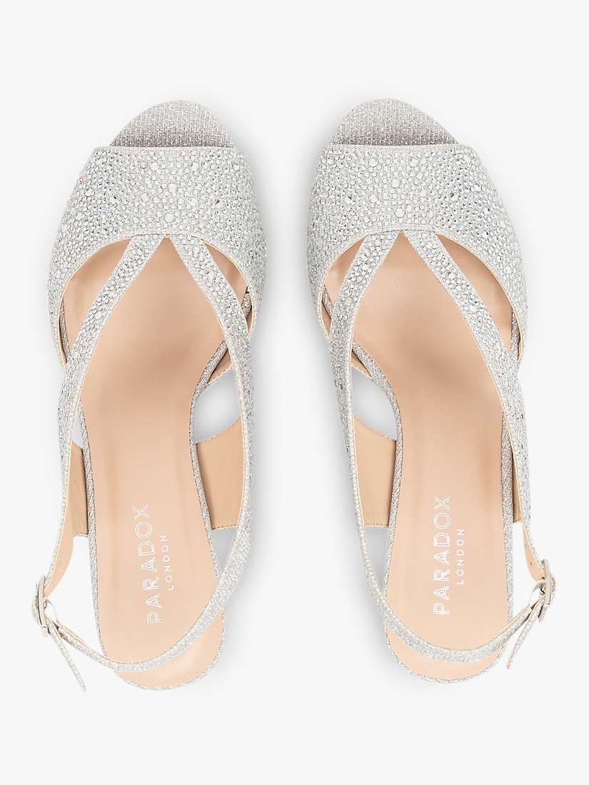 Buy Paradox London Noella Wide Fit Glitter Mid Heel Platform Sandals Online at johnlewis.com