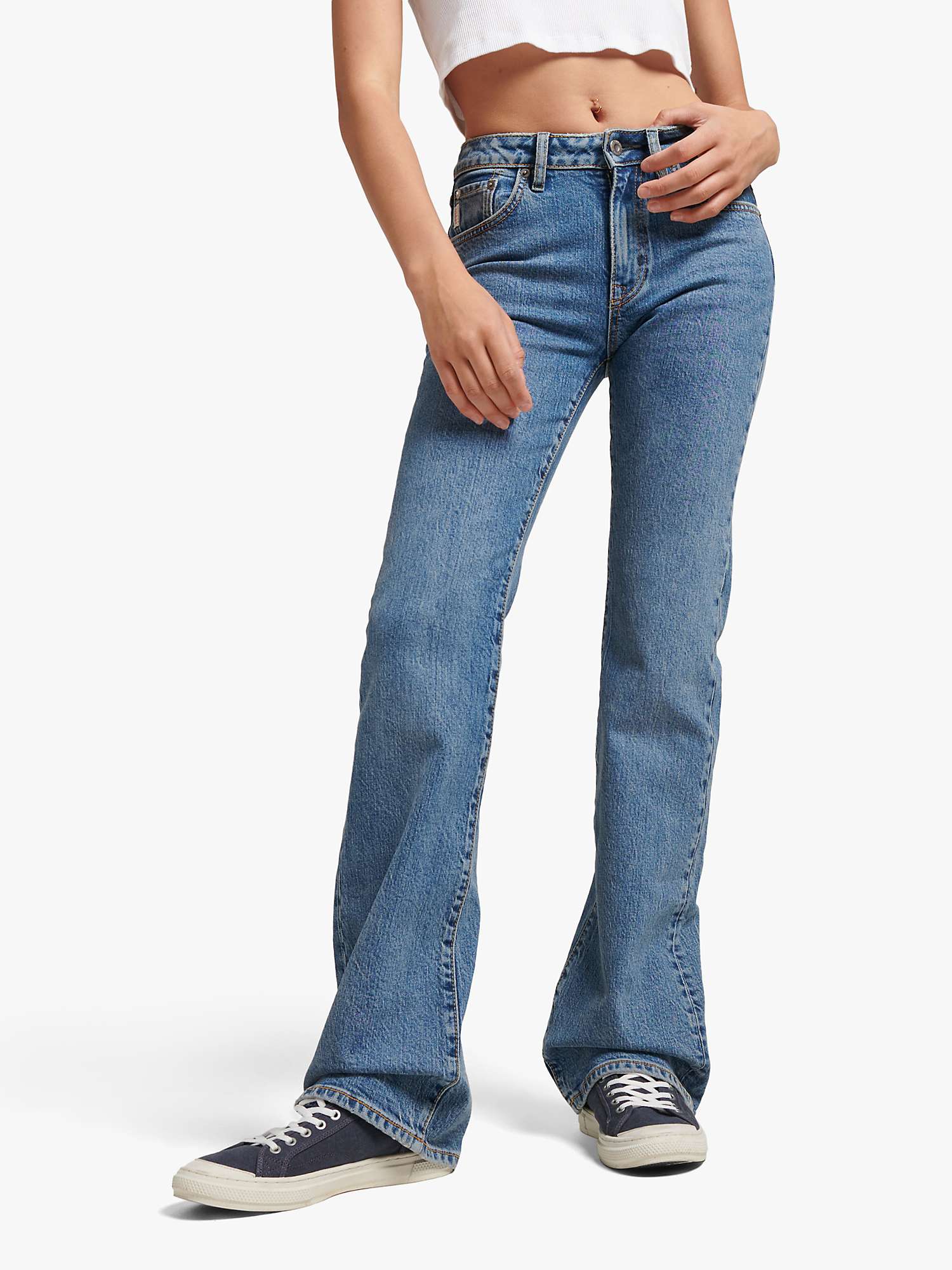 Buy Superdry Mid Rise Slim Flare Jeans Online at johnlewis.com