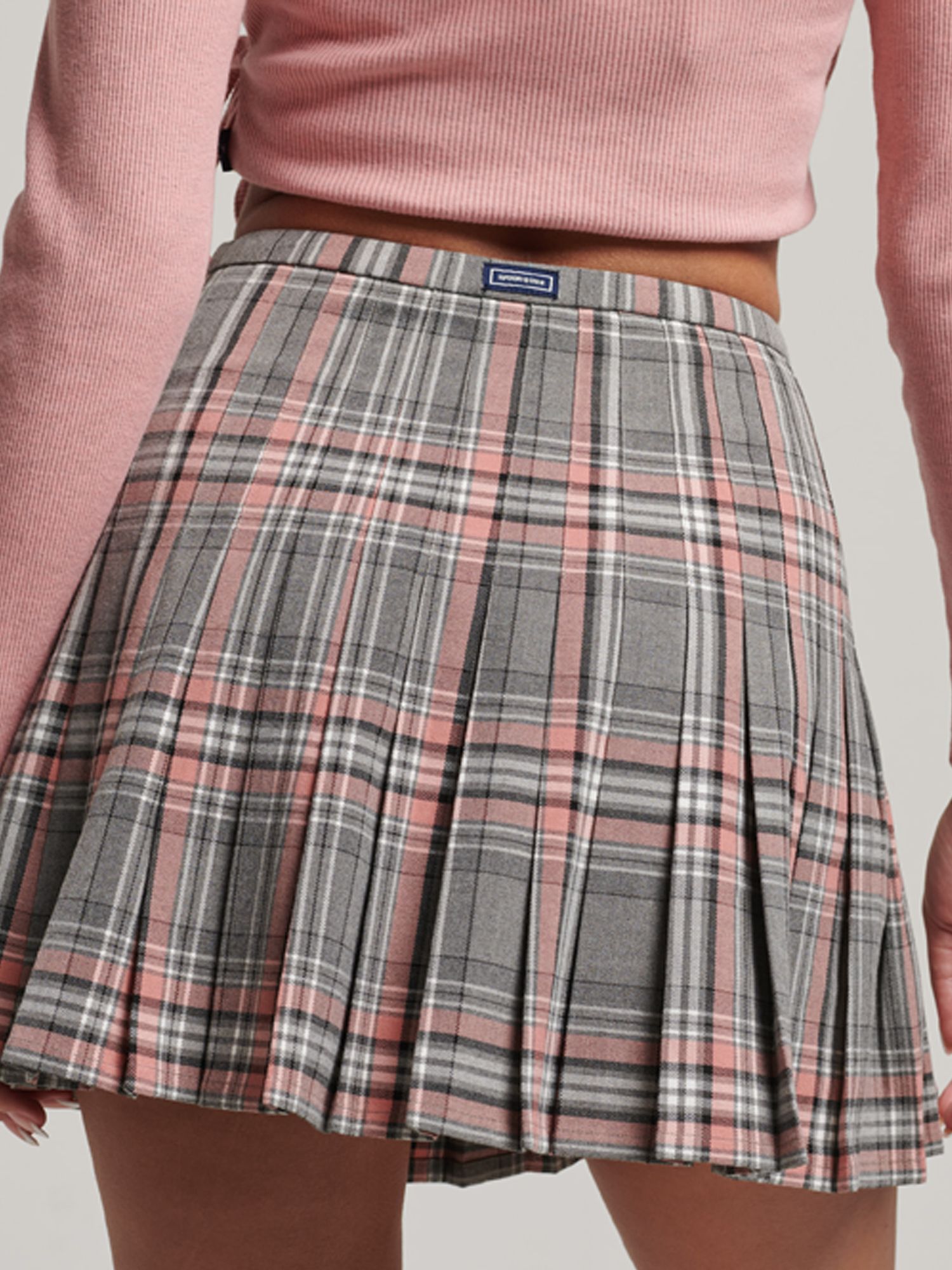 Buy Superdry Vintage Pleated Check Mini Skirt Online at johnlewis.com