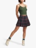 Superdry Check Mini Skirt, Green Check