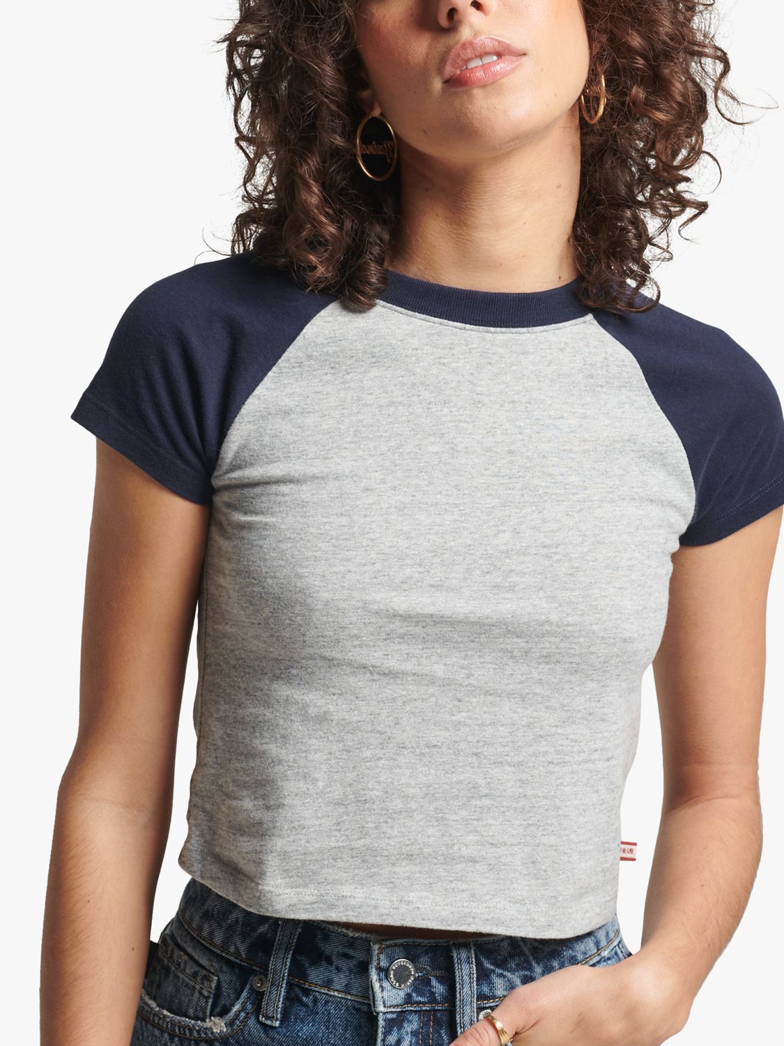 Women's Organic Cotton Vintage Baseball T-Shirt in Black/white