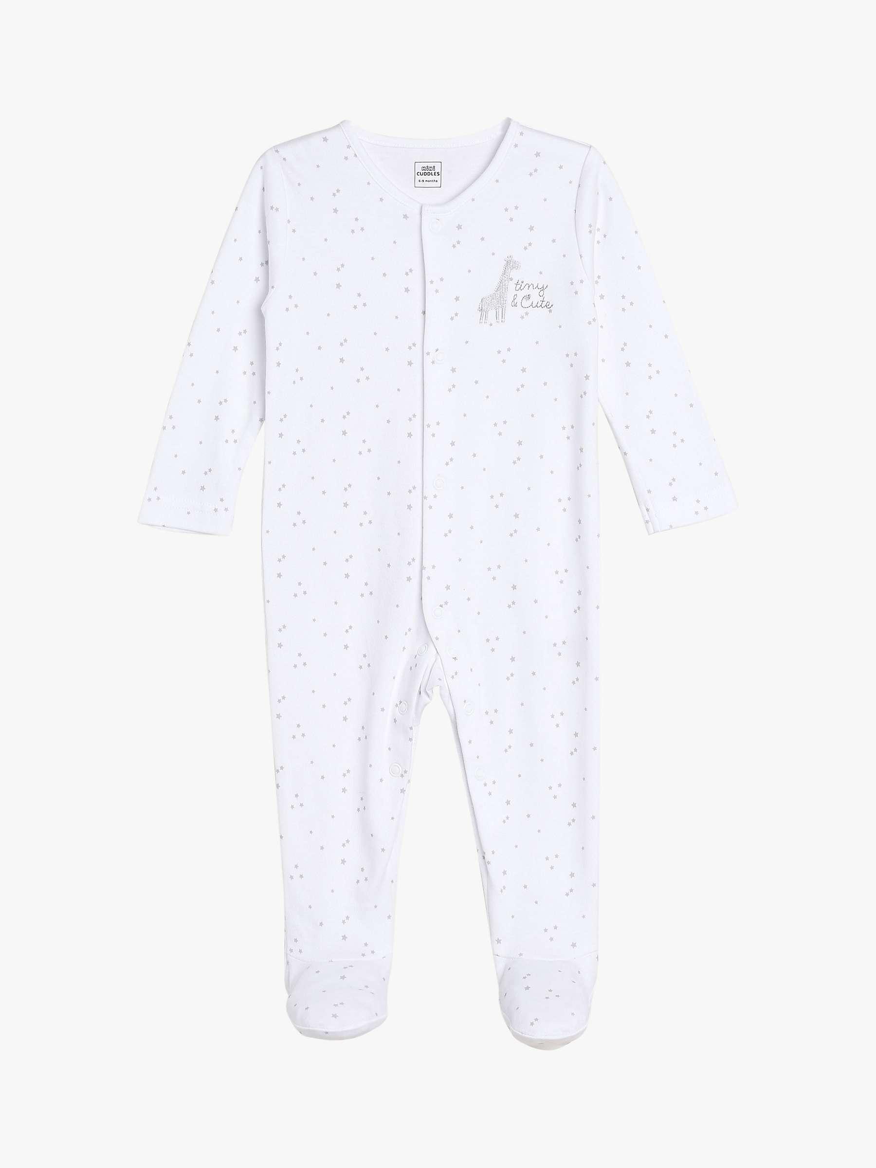 Mini Cuddles Baby Tiny & Cute Sleepsuits, Hat & Gloves Set, White/Grey ...