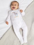 Mini Cuddles Baby Bunny Sleepsuit, Pink Bunny at John Lewis & Partners