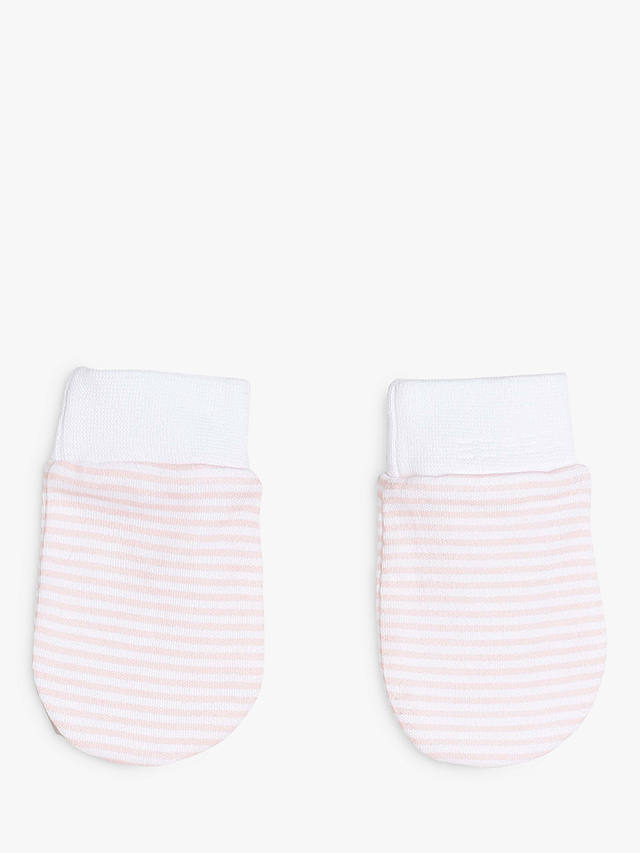 Mini Cuddles Baby Floral Applique Sleepsuits, Hat & Gloves Set, White/Pink