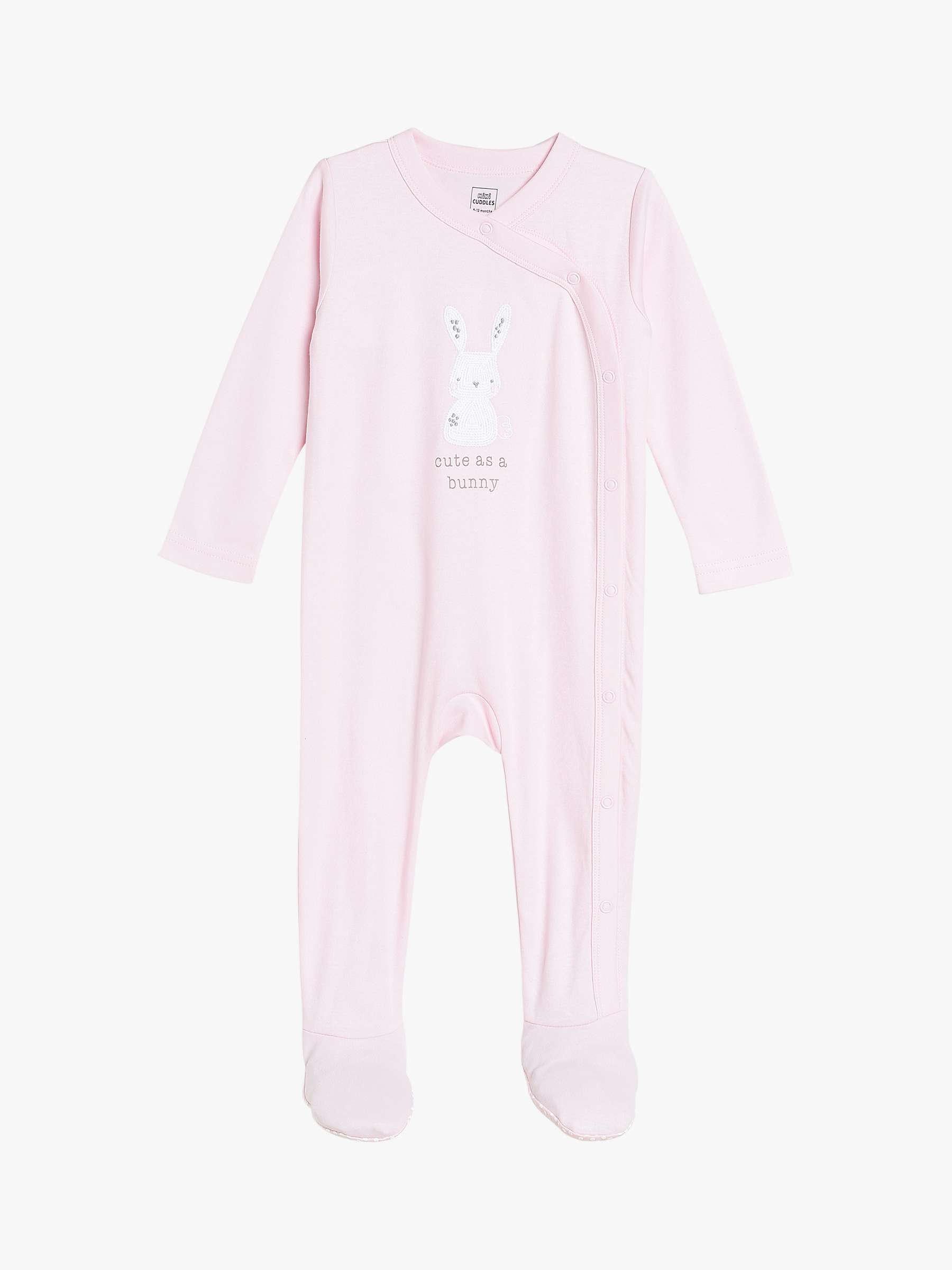 Buy Mini Cuddles Baby Bunny Sleepsuit, Pink Bunny Online at johnlewis.com