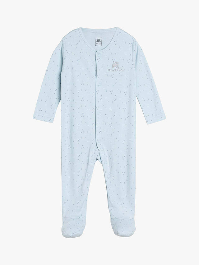 Mini Cuddles Baby Applique Sleepsuits, Hat & Gloves Set, White/Blue