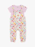 Mini Cuddles Baby Floral Dungaree & Butterfly T-Shirt Set, Multi