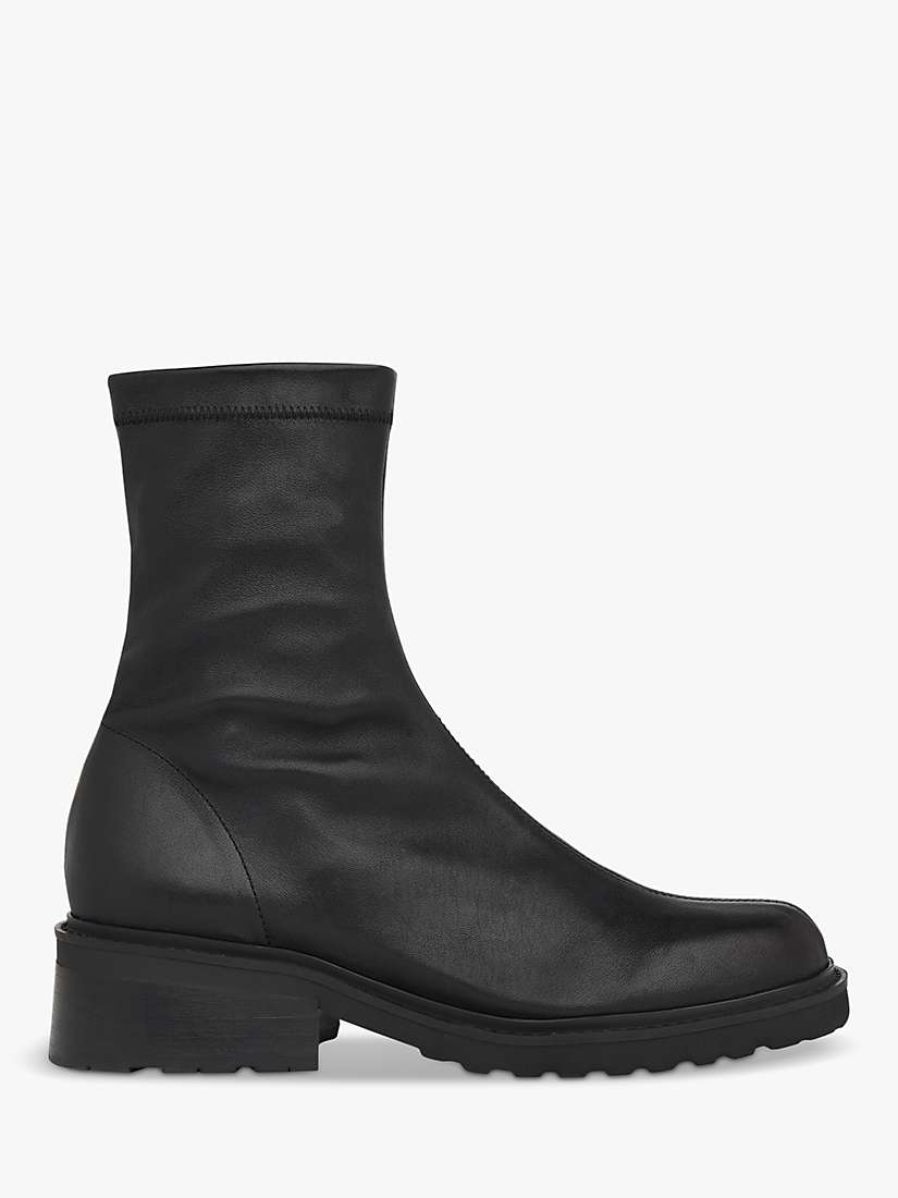Buy Whistles Paige Leather Stretch Ankle Boots, Black Online at johnlewis.com