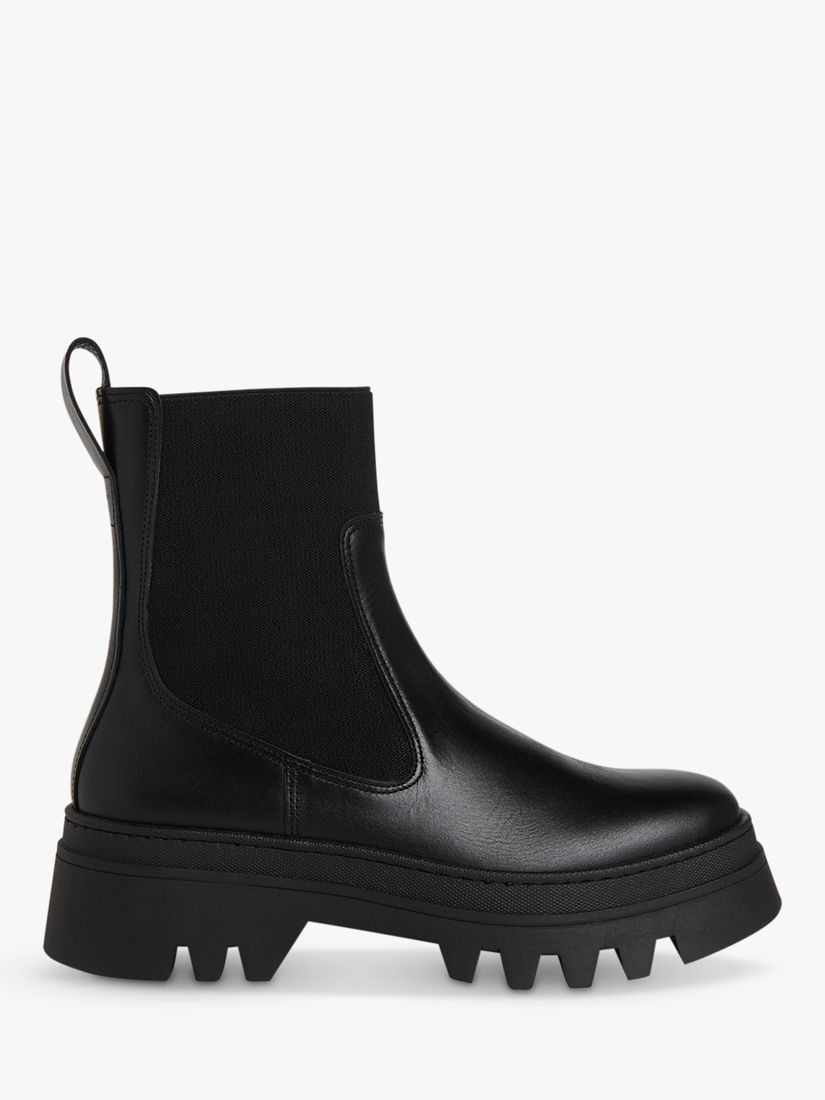 Whistles Hatton Chunky Leather Chelsea Boots, Black at John Lewis ...