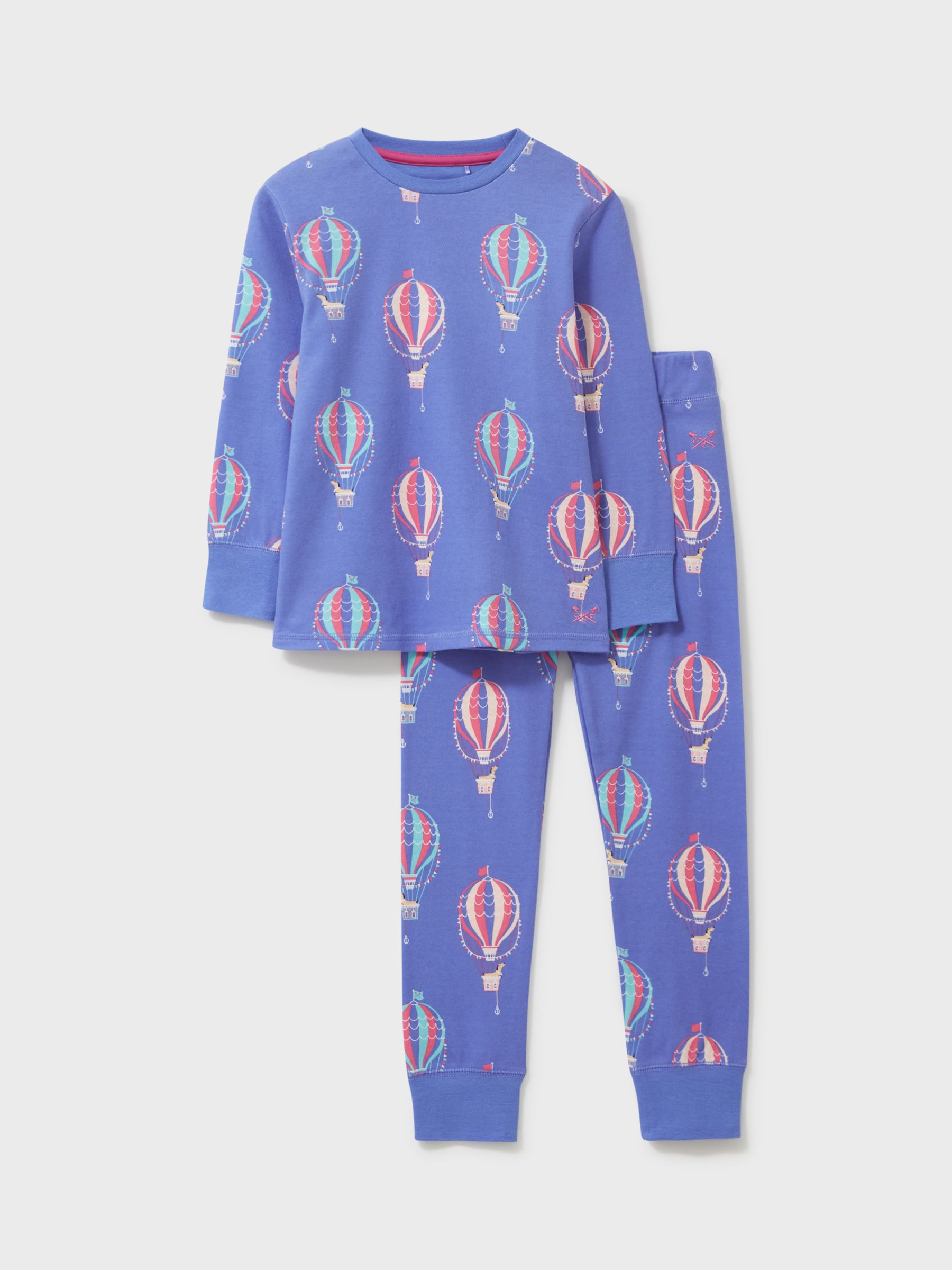 Crew Clothing Kids' Balloon Print Pyjamas, Lilac, 3-4 years
