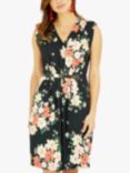 Yumi Floral Print Jersey Dress, Black/Multi