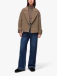Whistles Relaxed Cropped Wool Coat