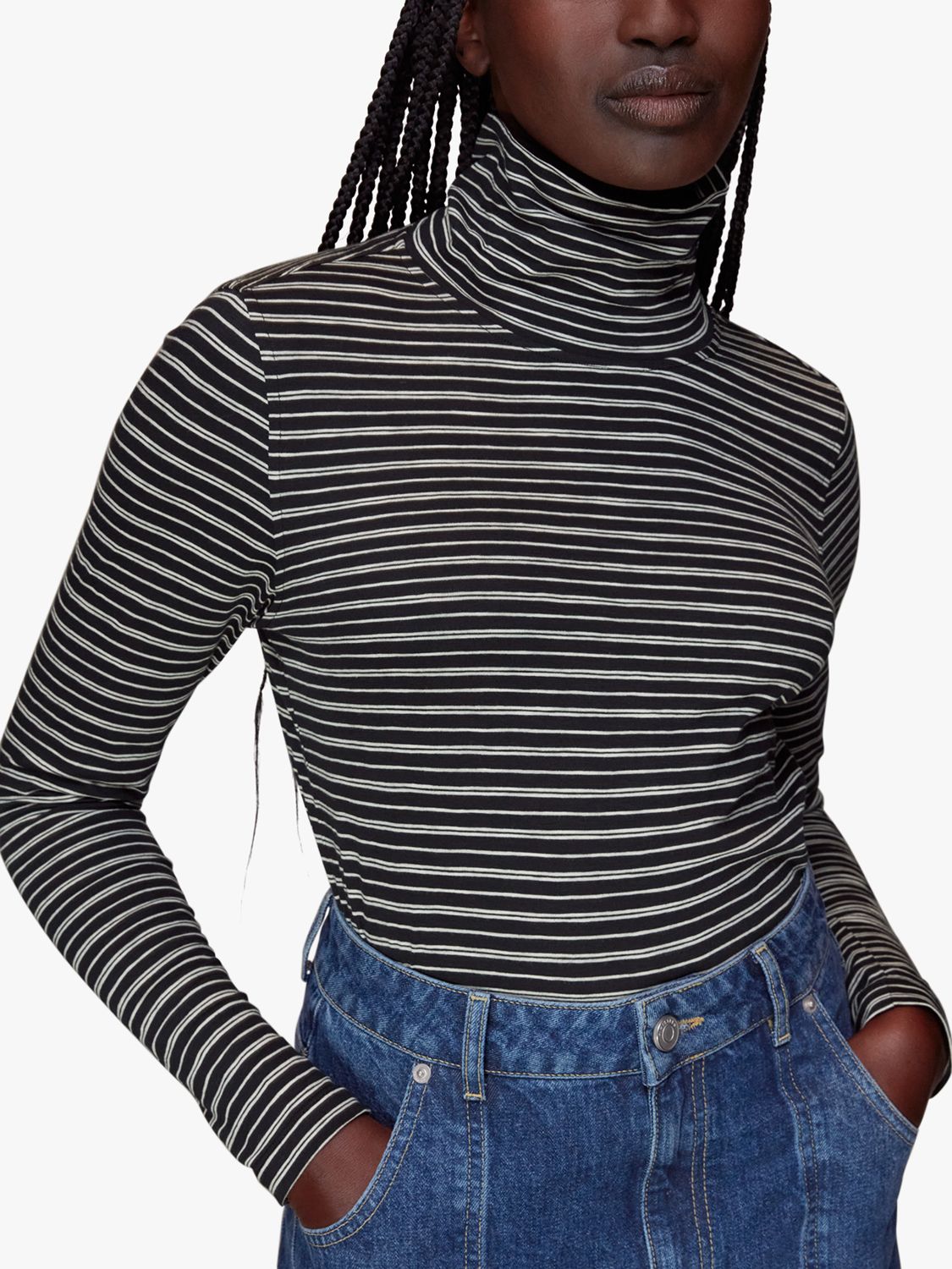 Striped roll neck on sale top