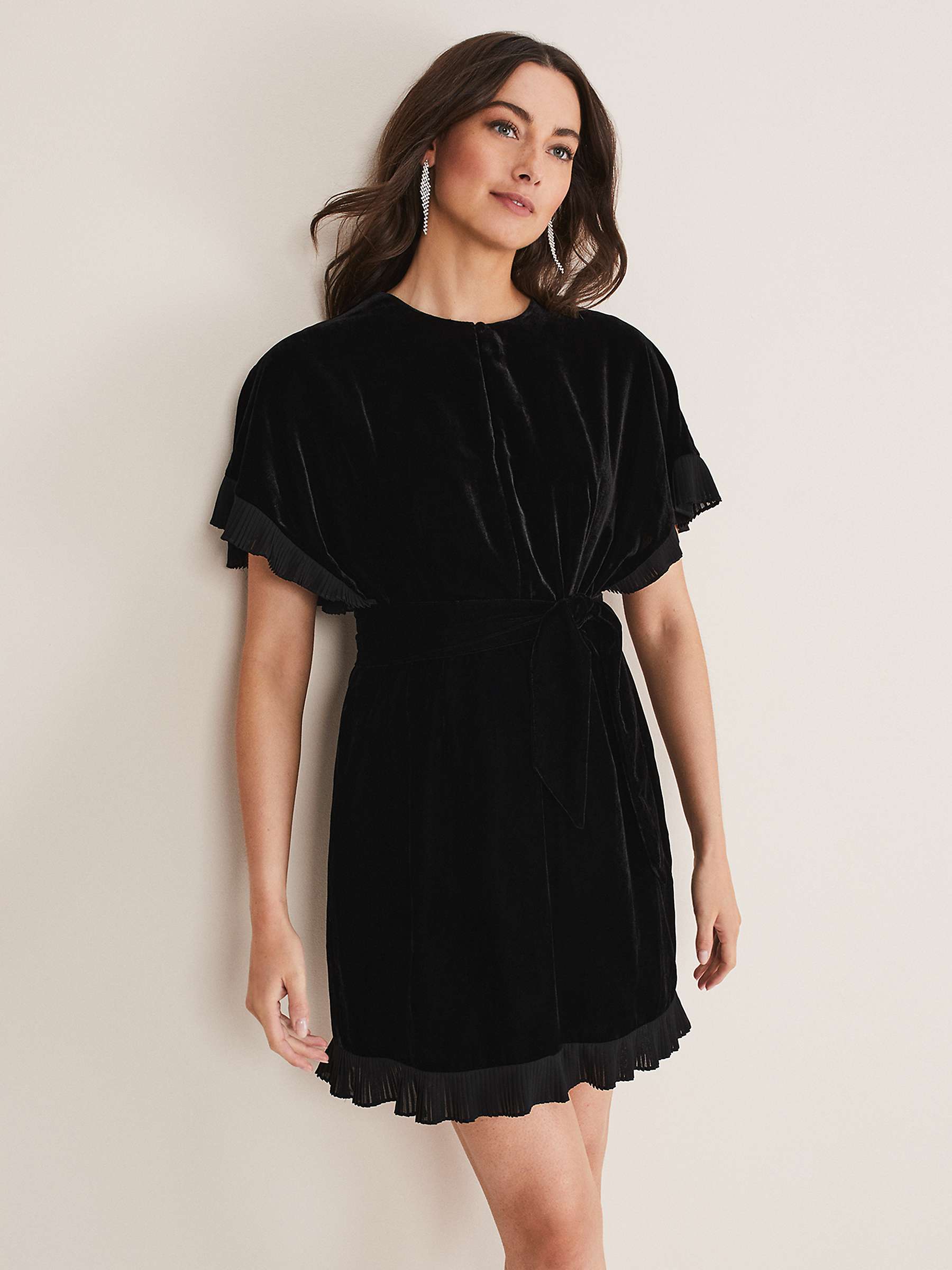 Buy Phase Eight Gianna Velvet Mini Dress, Black Online at johnlewis.com