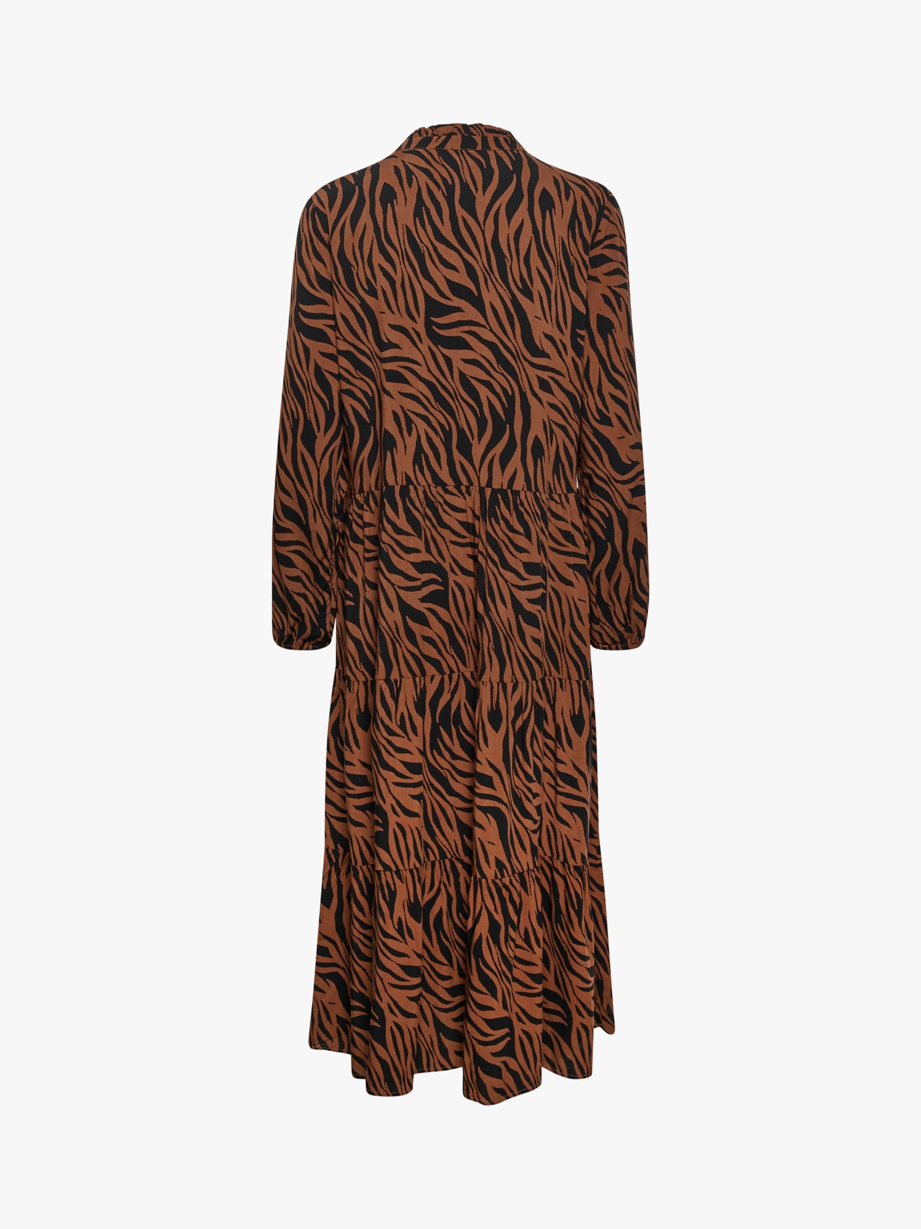 Saint Tropez Eda Tiered Midi Dress, Black at John Lewis & Partners