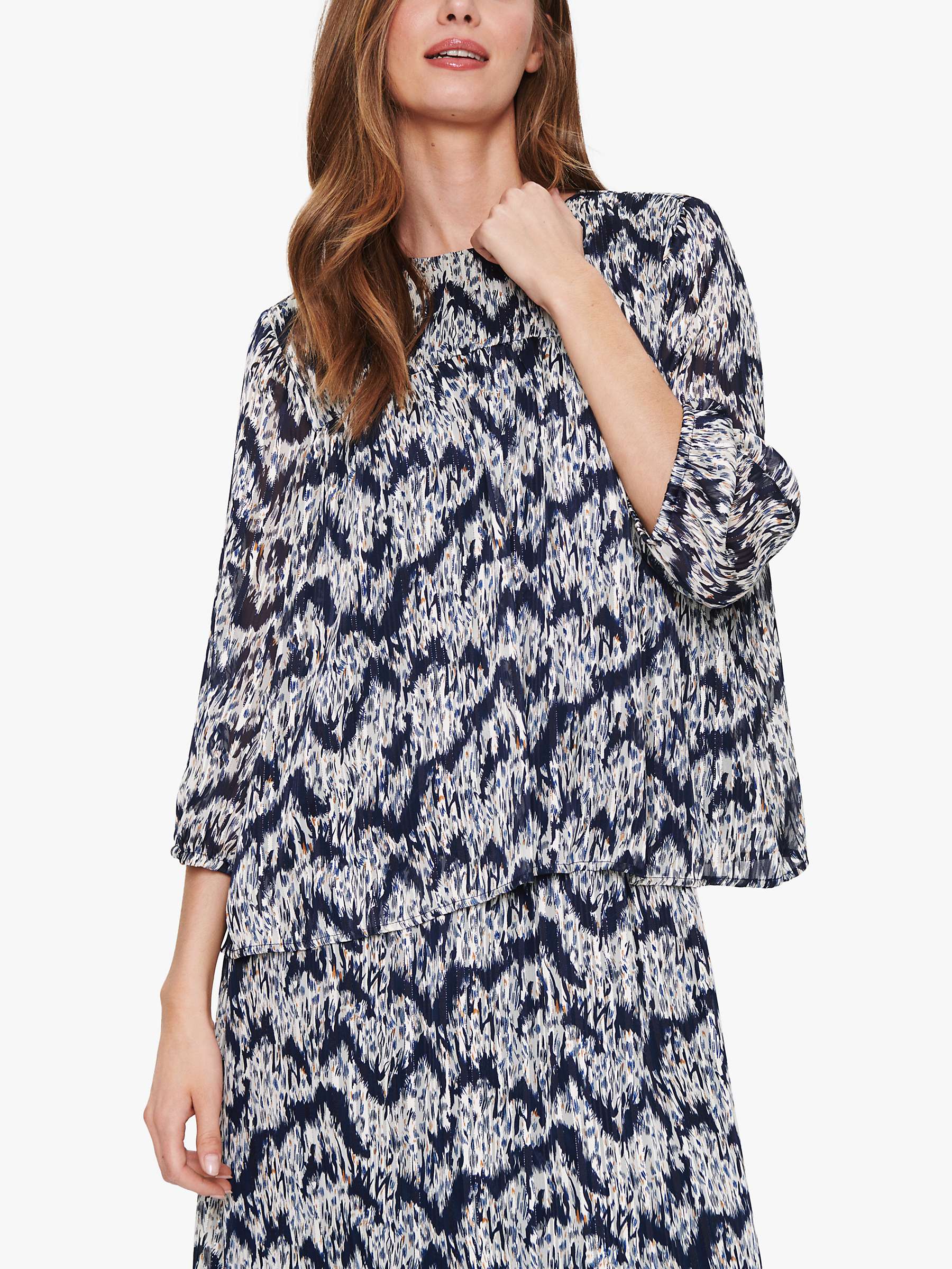 Buy Saint Tropez Pearl Abstract Print Blouse, Night Sky Online at johnlewis.com