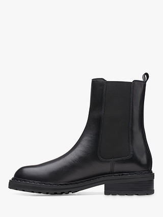 Clarks Tilham Chelsea Leather Boots, Black