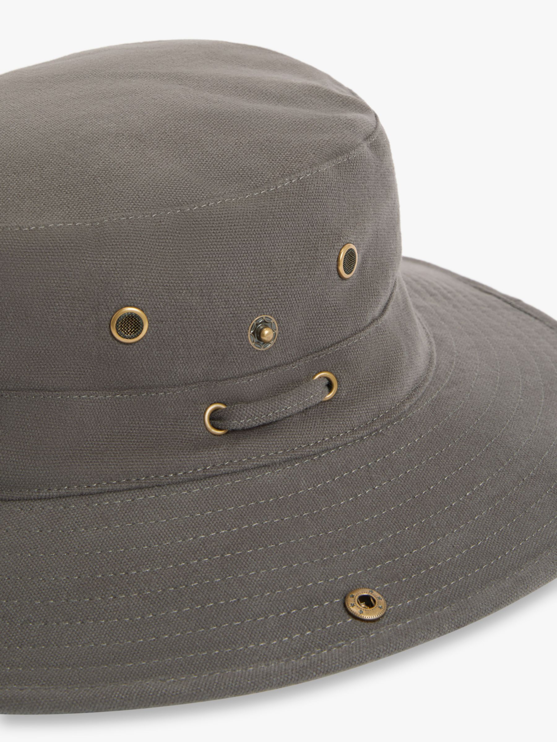 John Lewis Cotton Safari Hat, Charcoal, S-M