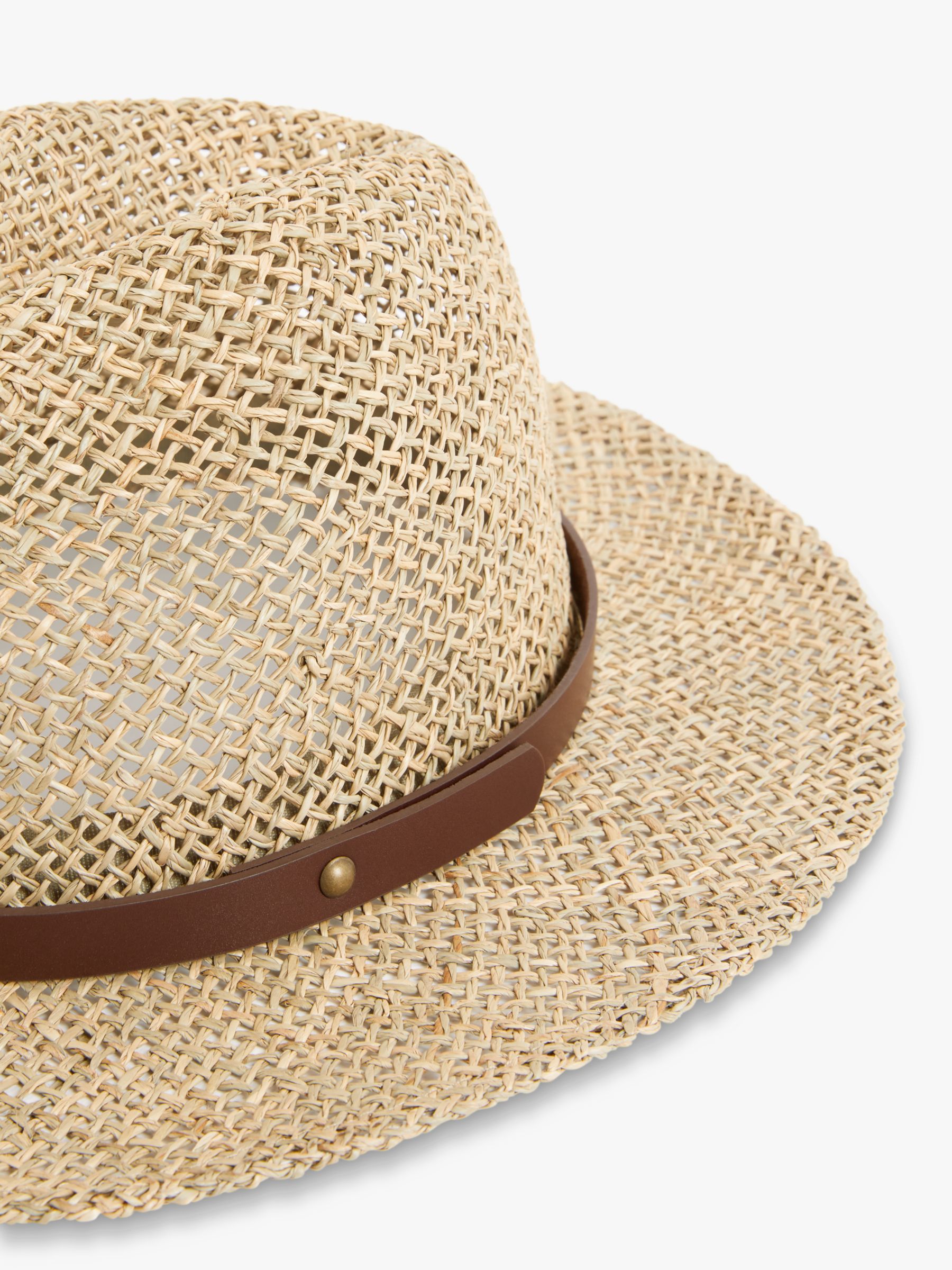 John Lewis Seagrass Fedora Hat, Neutral, S-M