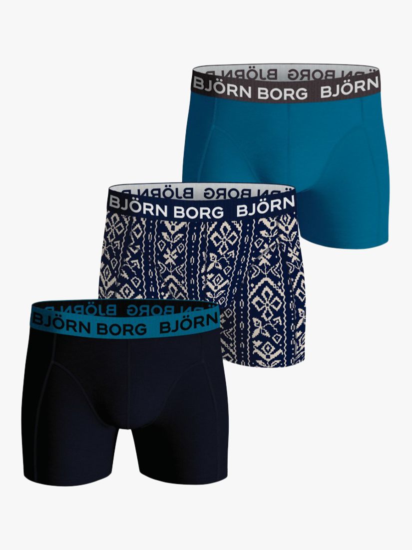 ik heb het gevonden Regeneratie Sada Björn Borg Solid Paisley Logo Band Boxers, Pack of 3, Multipack 2, S