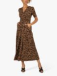 Jolie Moi Akayla Leopard Print Jersey Maxi Dress
