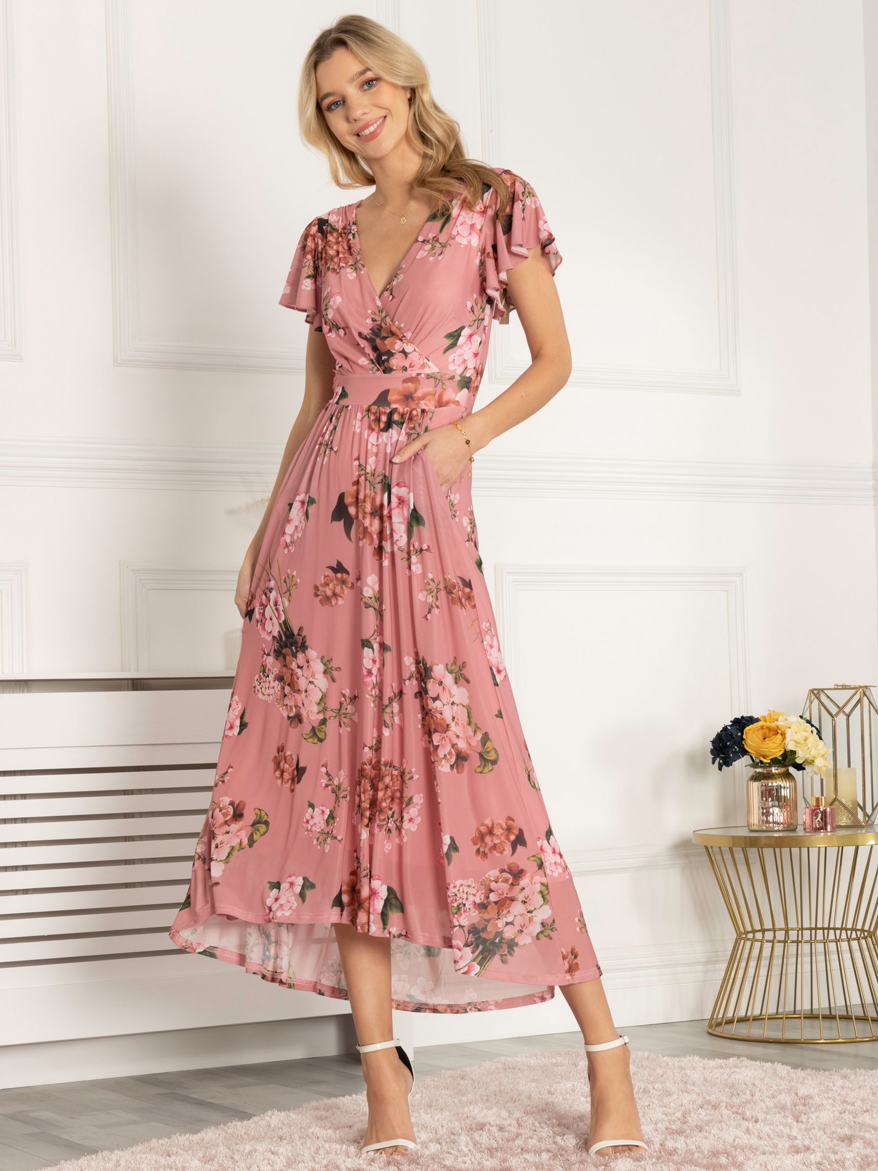 Jolie Moi Eliza Dip Hem Floral Maxi Dress