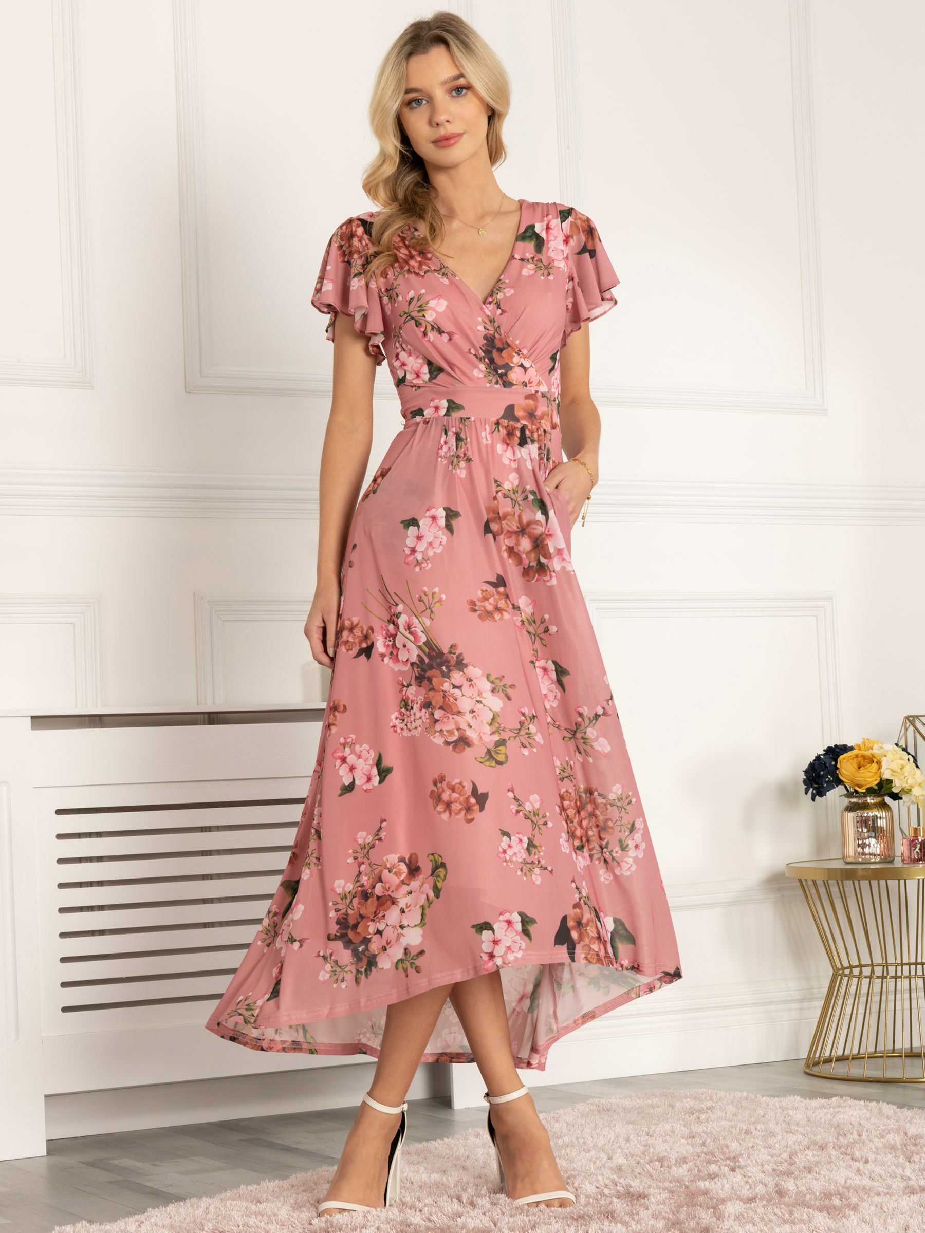 Buy Jolie Moi Eliza Dip Hem Floral Maxi Dress Online at johnlewis.com