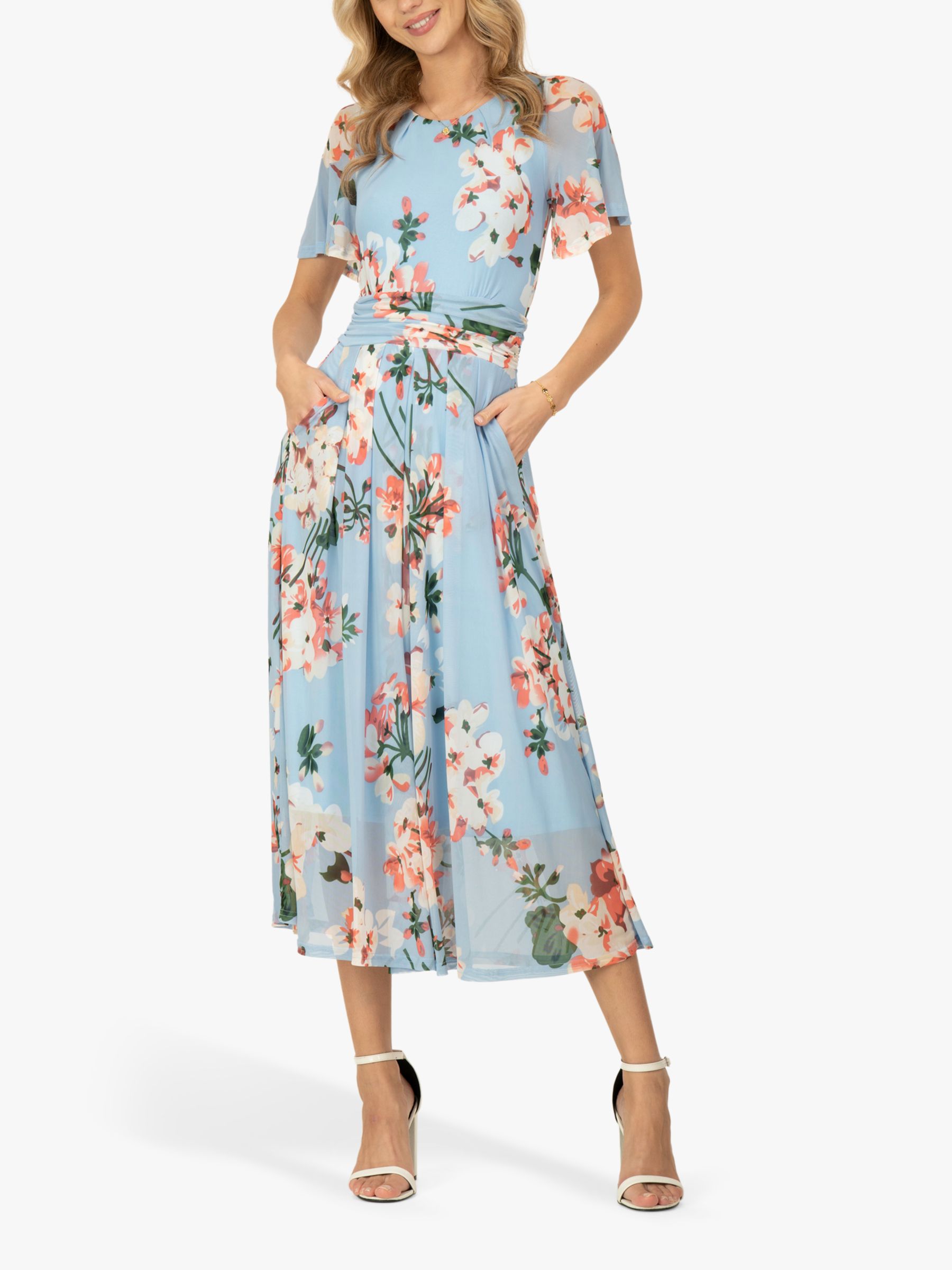 Jolie Moi Anaiah Floral Maxi Dress, Pale Blue/Multi at John Lewis ...