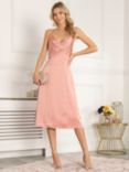 Jolie Moi Reene Cowl Neck Midi Dress, Dusty Pink
