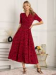 Jolie Moi Akayla Leopard Print Jersey Maxi Dress, Red