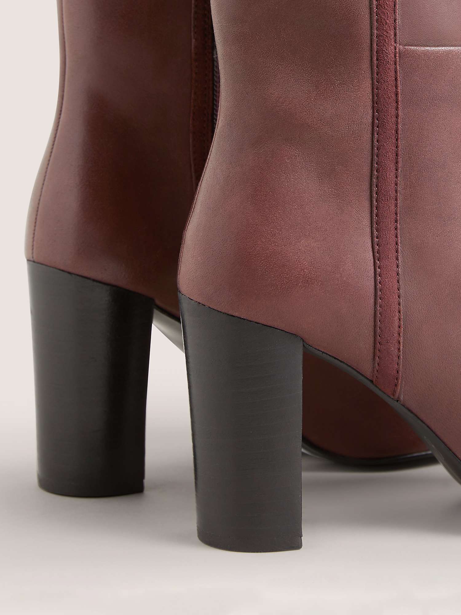 Buy Boden Leather Ankle Boots, Maroon Online at johnlewis.com