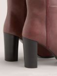 Boden Leather Ankle Boots, Maroon