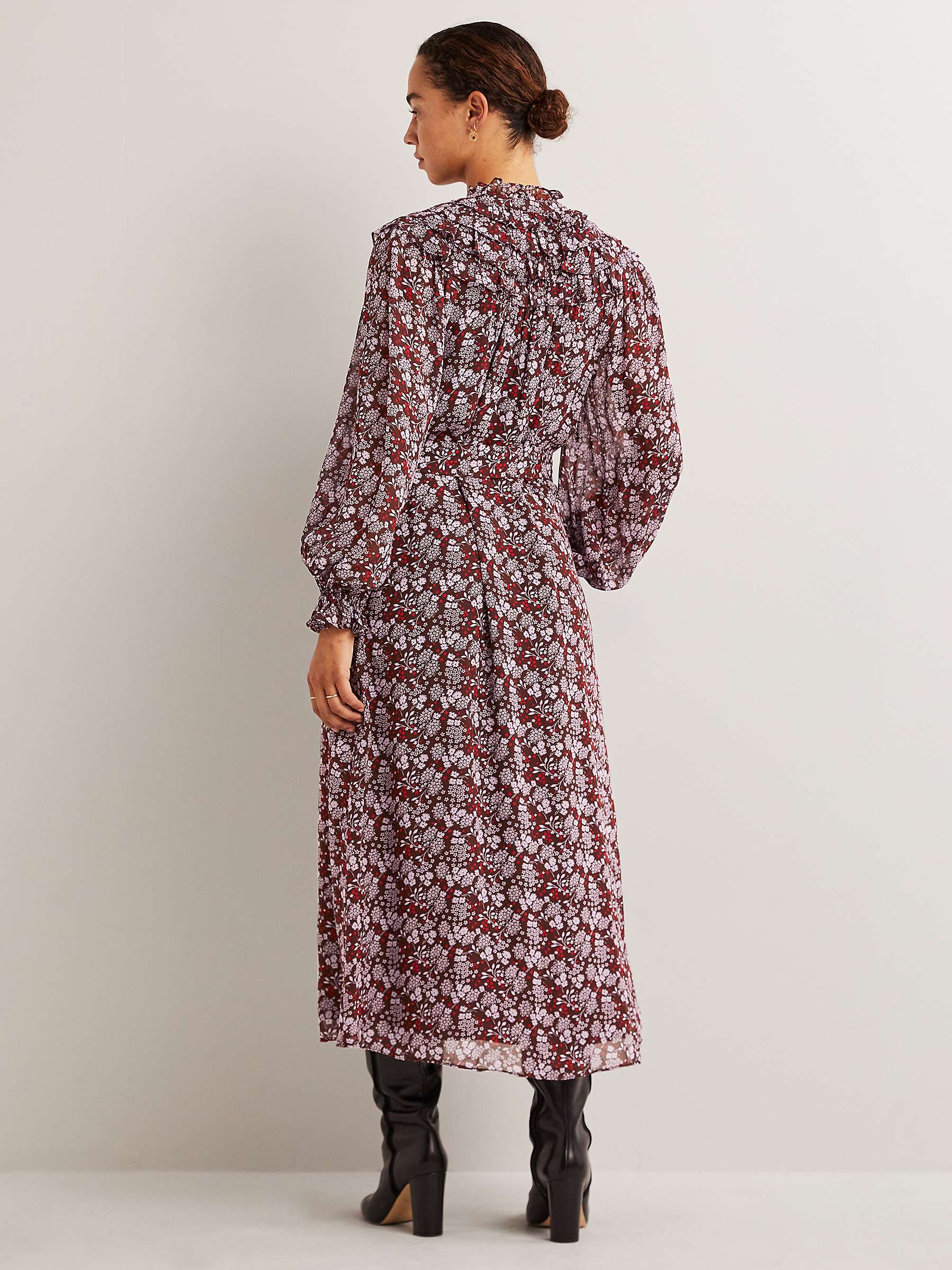 Buy Boden Ruffle Yoke Floral Midi Dress Online at johnlewis.com