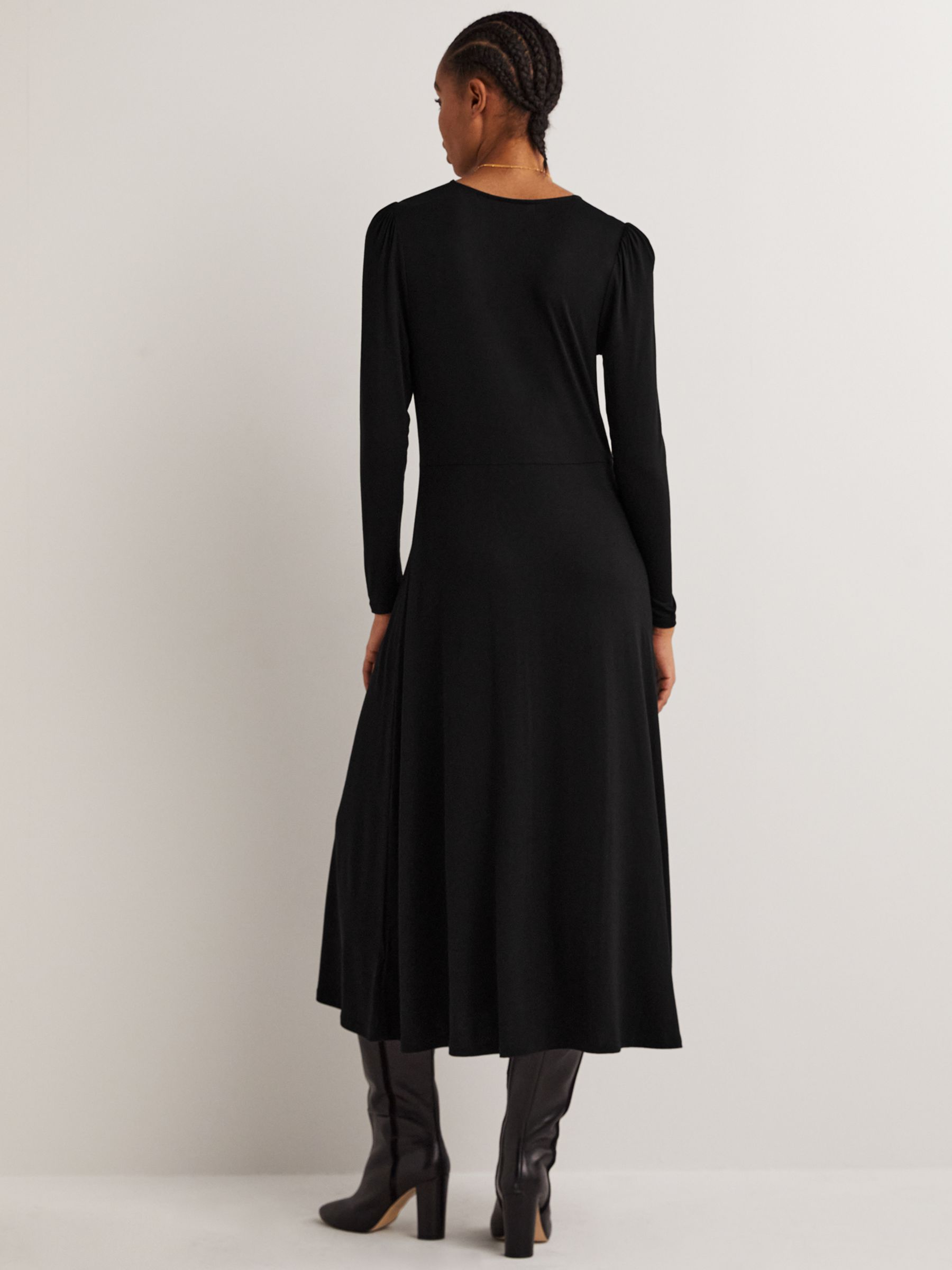 Boden Crew Neck Jersey Midi Dress Black At John Lewis And Partners 