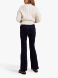 Boden Cord Fitted Flared Trousers, French Navy