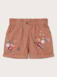 Monsoon Kids' Sequin Flowers Corduroy Shorts, Pink